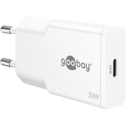 Goobay USB-C™ PD GaN Schnellladegerät Slim (30 W) weiß
