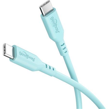 Goobay USB-C™-Silikonkabel, 1,5 m, türkis