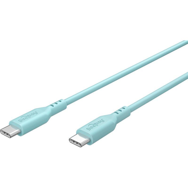 Goobay USB-C™-Silikonkabel, 1,5 m, türkis