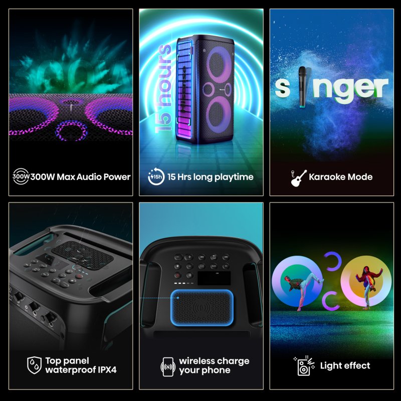 Hisense Party Storm Orateur du parti Noir 300 W