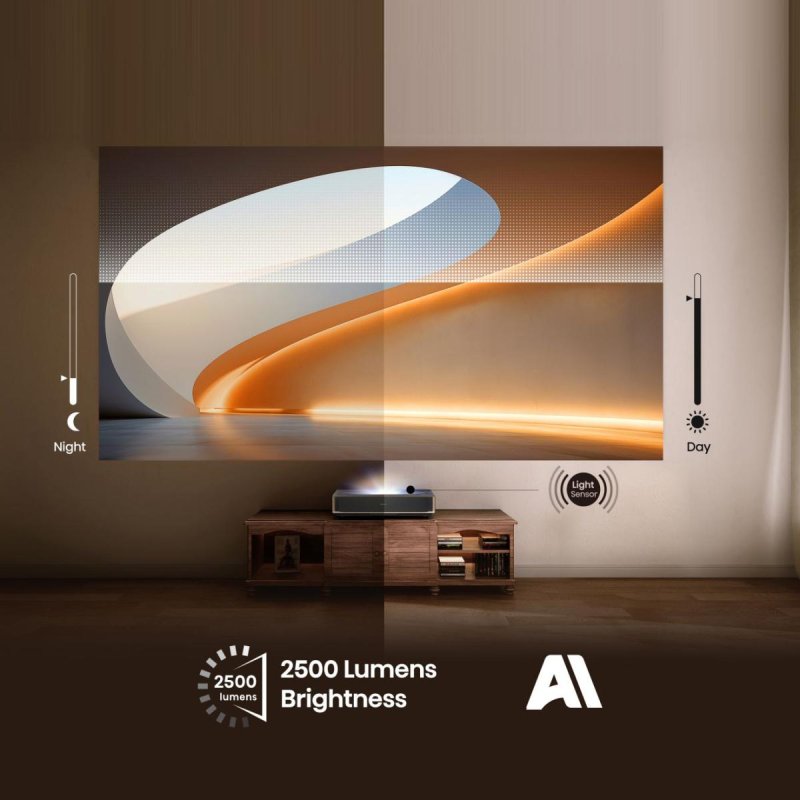 Hisense PT1 Ultra short throw projector 2500 ANSI lumens DLP UHD 4K (3840x2160) 3D Black