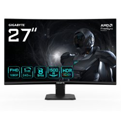 GIGABYTE GS27FC2 Moniteur Gaming Incurvé 27" FHD - 1920 x 1080, 240Hz, 1ms, 350 cd/m², HDR Ready, HDMI 2.0,