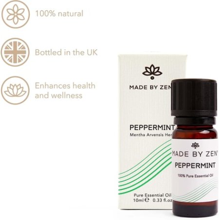 Made By Zen Peppermint Essential Oil 100% Pure for Diffusers - 10ml