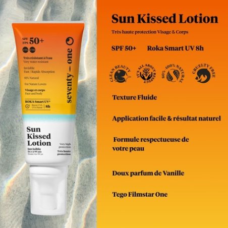 Seventyone Percent Sunkissed Lotion Solaire SPF 50 Bio Roka Smart UV 8h