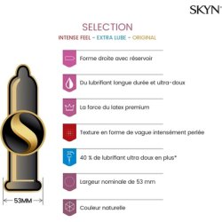 Skyn Skynfeel Condoms for Men - 9 Pieces Latex-Free Assortment of 3 Types