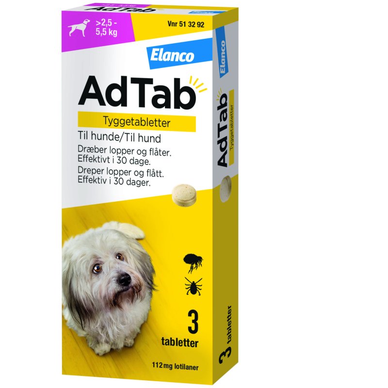 AdTab - Chew tablets for dogs 2.5-5.5 kg 112 mg