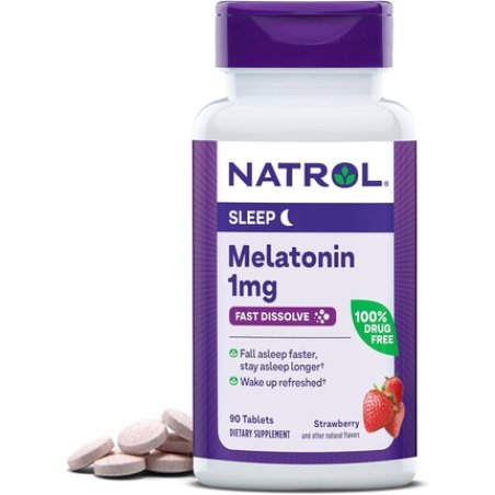 Natrol Fast Dissolve Melatonin 1mg Supplement for Restful Sleep