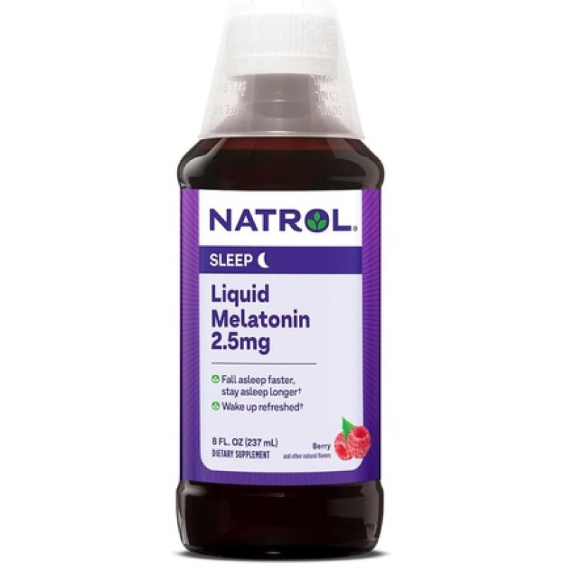 Natrol Liquid Melatonin 2.5mg Berry-Flavored Dietary Supplement for Restful Sleep