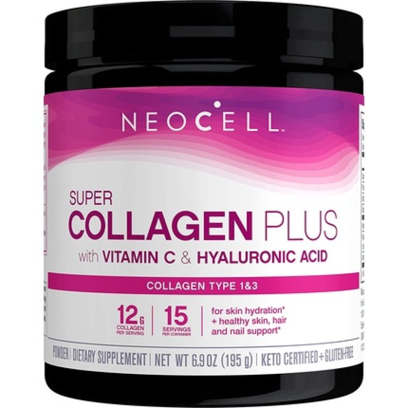 NeoCell Super Collagen Plus with Vitamin C and Hyaluronic Acid Dietary Supplement 6.9 Ounces