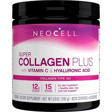 NeoCell Super Collagen Plus with Vitamin C and Hyaluronic Acid Dietary Supplement 6.9 Ounces