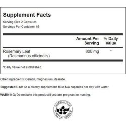 Swanson Full Spectrum Rosemary Herbal Supplement 90 Capsules 400mg