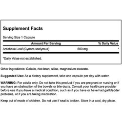 Swanson Artichoke Leaves 500mg 60 Capsules