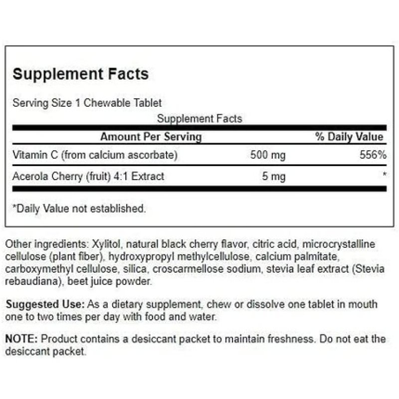 Swanson Sugar-Free Chewable Vitamin C Cherry 60 Chwbls