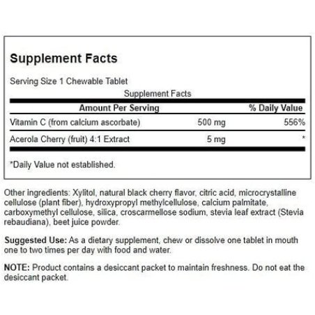 Swanson Sugar-Free Chewable Vitamin C Cherry 60 Chwbls