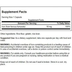 Swanson Iron Ferrous Fumarate Mineral Supplement Promoting Energy Support