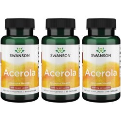 Swanson Acerola 500mg 60 Capsules - Pack of 3
