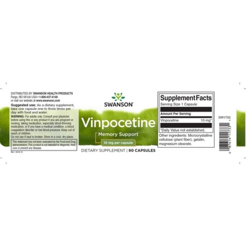 Swanson Vinpocetin 10mg 90 Capsules
