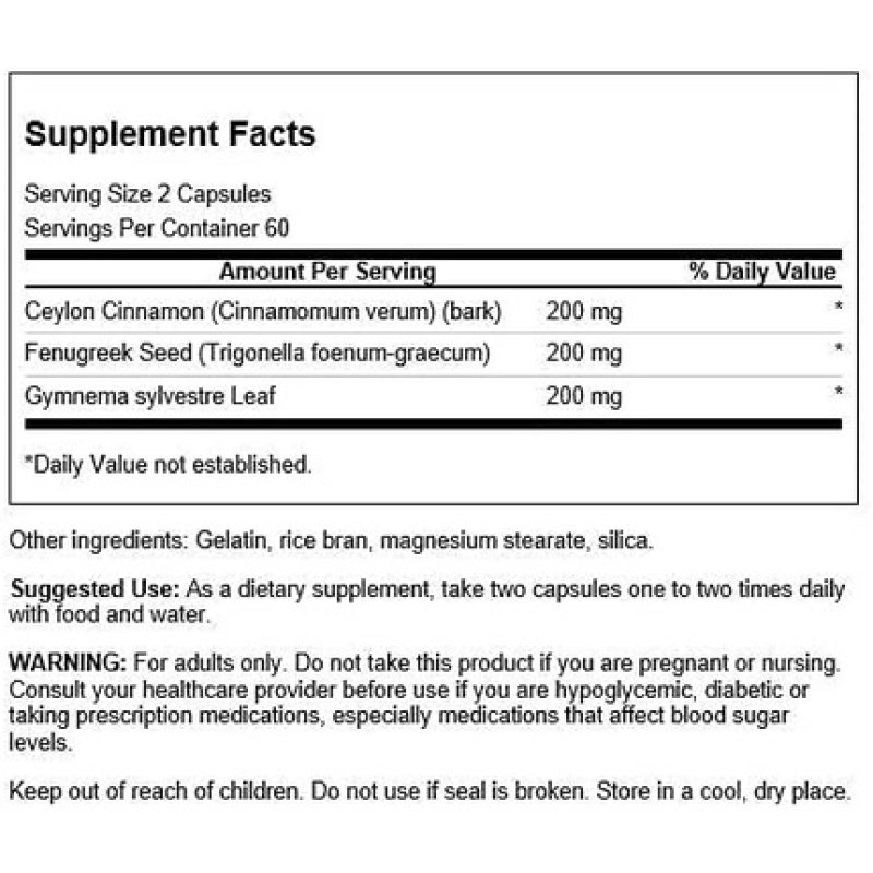 Swanson Full Spectrum Cinnamon, Fenugreek & Gymnema 120 Capsules