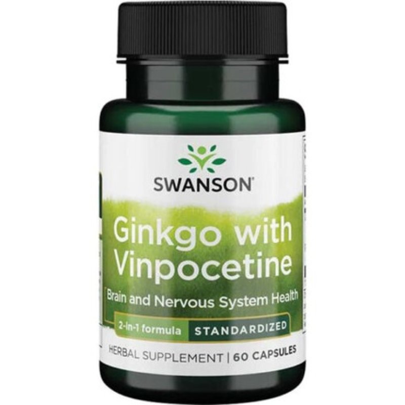 Swanson Ginkgo with Vinpocetine Standardized 60 Capsules