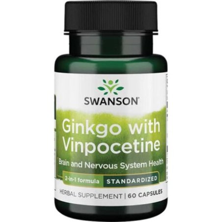 Swanson Ginkgo with Vinpocetine Standardized 60 Capsules