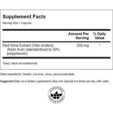Swanson Superior Herbs Red Wine Extract 500mg 90 Capsules