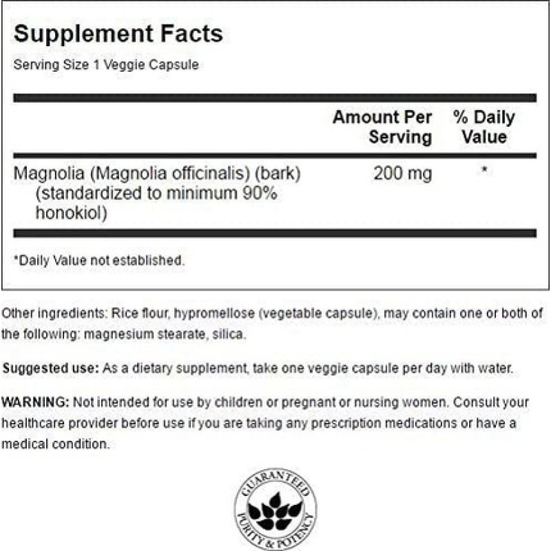 Swanson Magnolia Extract 200mg 30 Veg Capsules