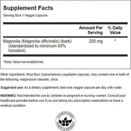 Swanson Magnolia Extract 200mg 30 Veg Capsules