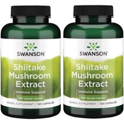 Swanson Shiitake Mushroom Extract 500mg 120 Capsules - Pack of 2