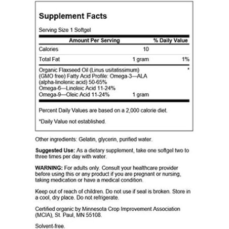 Swanson EFA's Omega Tru Flaxseed Oil 100 Softgels 1g