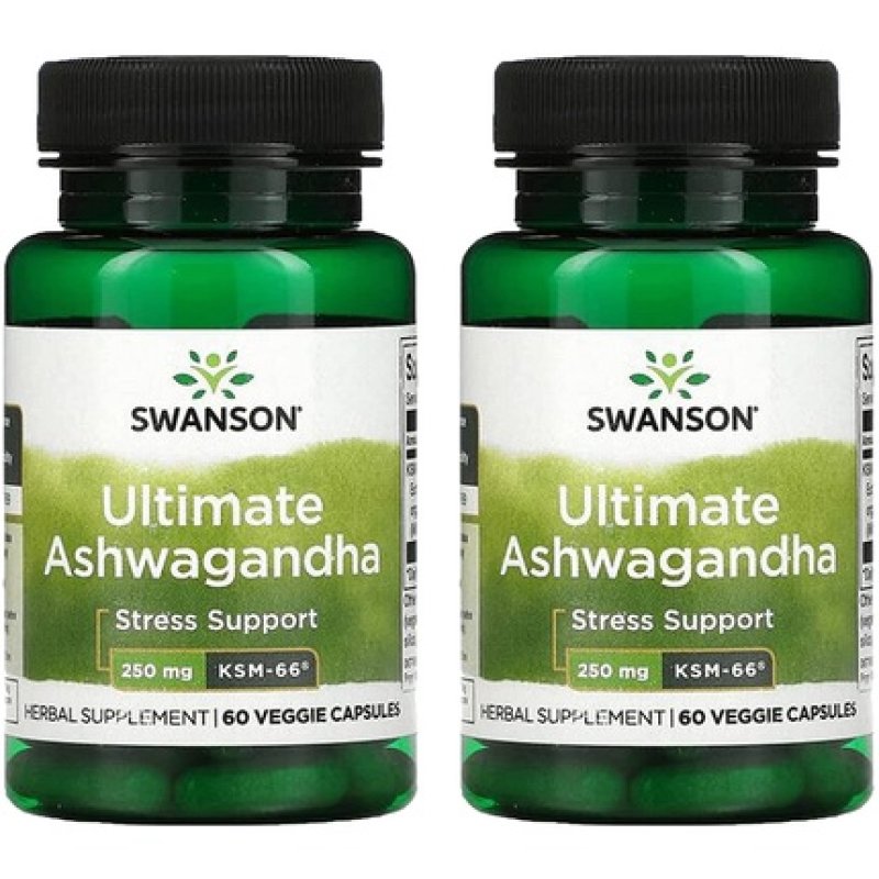 Swanson Ultimate Ashwagandha Ksm-66 Herbal Supplement Indian Ginseng Sleep Berry 60 Capsules 250mg