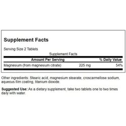 Swanson Super-Strength Magnesium Citrate 112.5mg 240 Tablets - Pack of 4