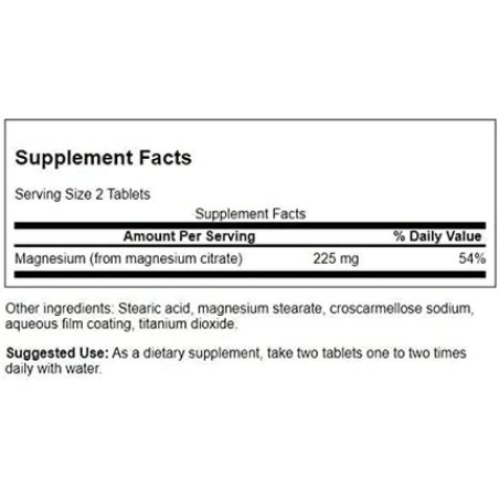 Swanson Super-Strength Magnesium Citrate 112.5mg 240 Tablets - Pack of 4