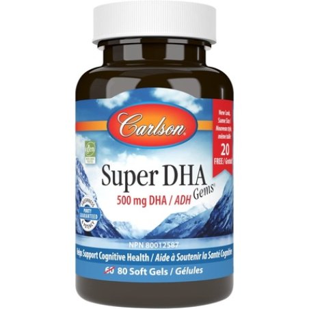 Carlson Labs Super DHA Gems 500mg 60 20 Softgels