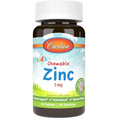 Carlson Kid's Chewable Zinc 5mg Health Support Natural Mixed Berry Flavor