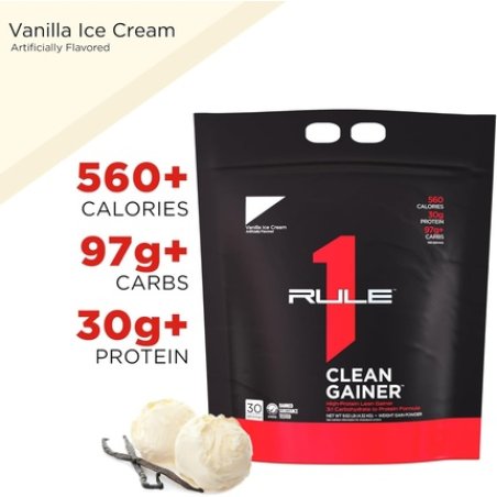 Rule1 R1 Clean Gainer Vanilla Ice Cream 9.6lbs