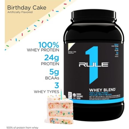 Rule One Proteins Whey Blend Birthday Cake 24g Fast-Acting Whey Protein