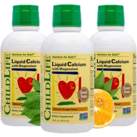 ChildLife Essentials Liquid Calcium Magnesium Supplement with Vitamin D3 and Zinc Natural Orange Flavor 16 Fl Oz Bottle