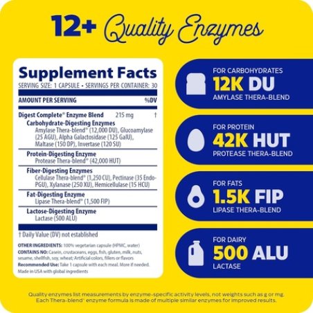 Enzymedica Digest Complete Digestive Enzyme Formula 30 Capsules