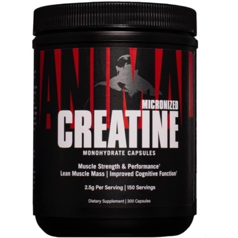 Animal Micronized Creatine Monohydrate Capsules 300 Caps 2500mg Per Serving