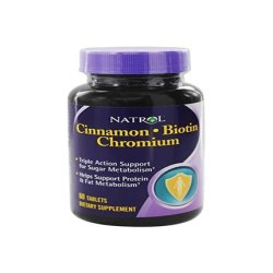 Natrol Cinnamon Biotin Chromium 60 Tablets