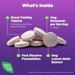 Natrol Kids Fast Dissolve Melatonin 1mg Dietary Supplement for Restful Sleep