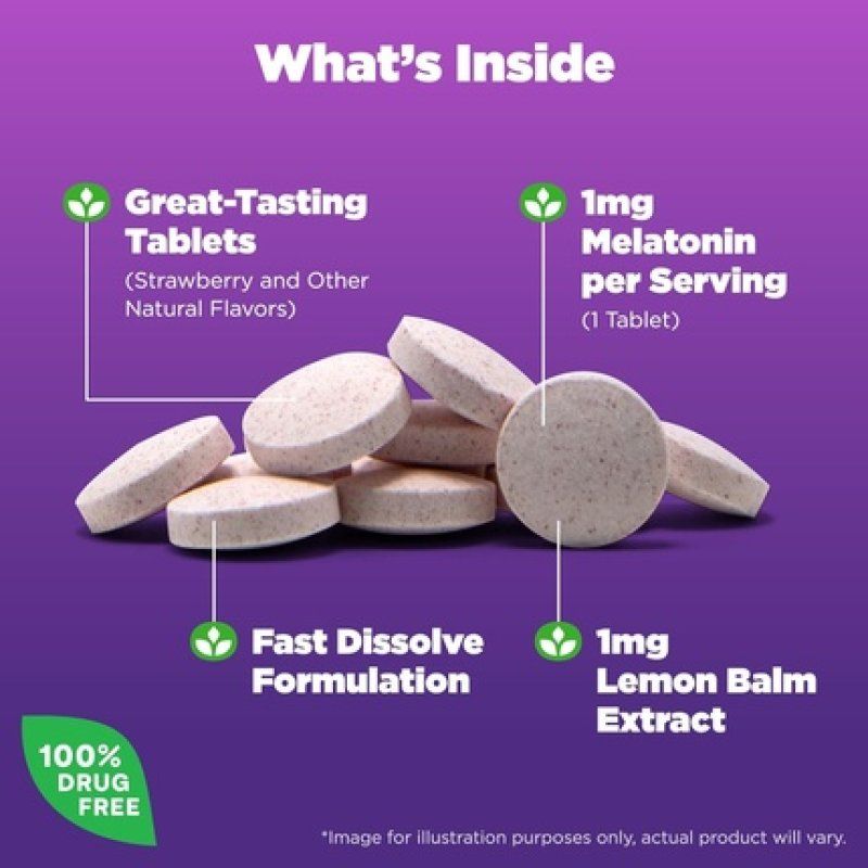 Natrol Kids Fast Dissolve Melatonin 1mg Dietary Supplement for Restful Sleep