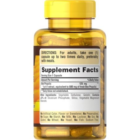 Puritan's Pride Bee Propolis Extract 125mg 100 Capsules