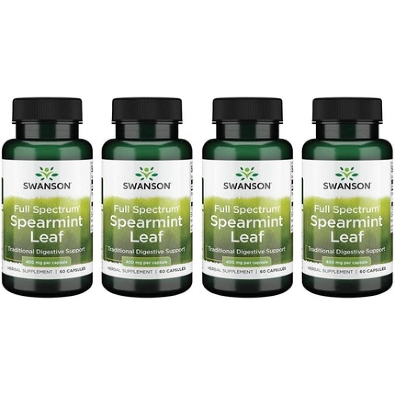 Swanson Spearmint Leaf Full Spectrum Herbal Supplement 60 Capsules 400mg