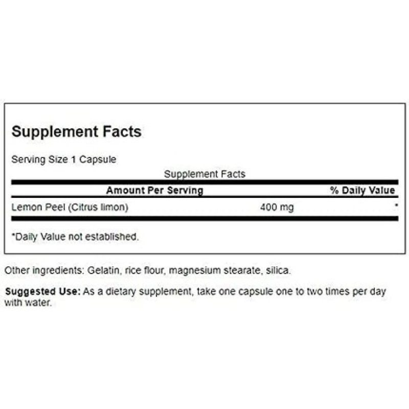 Swanson Full Spectrum Lemon Peel 400mg 60 Capsules