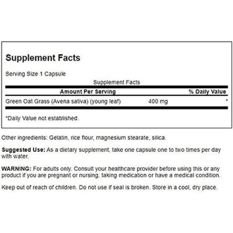 Swanson Full Spectrum Avena Sativa Herbal Supplement 60 Capsules 400mg