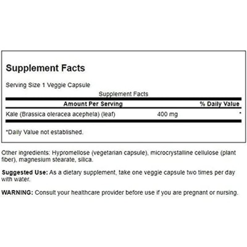 Swanson Full Spectrum Kale 400mg 60 Veg Caps