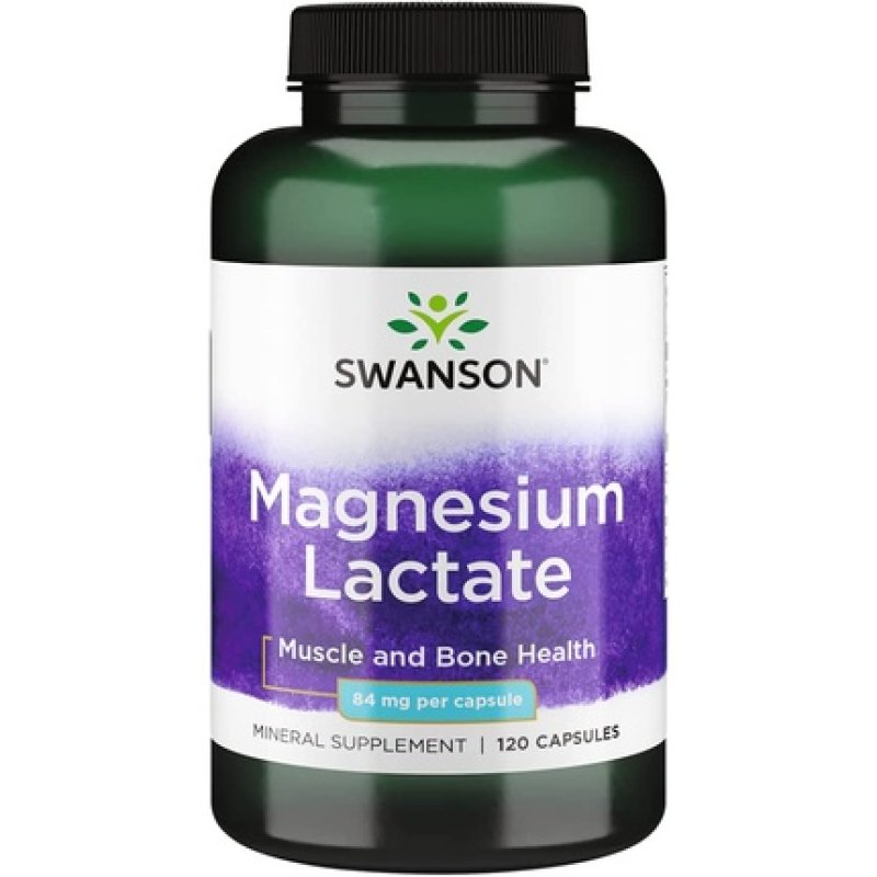 Swanson Magnesium Lactate Mineral Supplement 120 Capsules 84mg