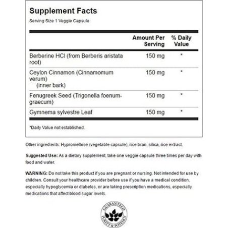 Swanson Berberine Complex with Cinnamon Gymnema & Fenugreek 90 Veg Capsules