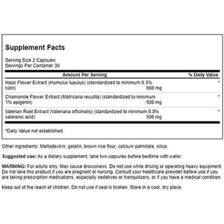 Swanson Valerian Chamomile Hops Standardized Apigenin 60 Caps